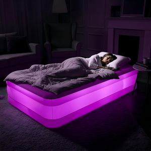 <b>Light</b> <b>Up</b> Twin Size Air Mattress with Color Changing LED <b>Lights</b> for Home Camping Travel - Product Image 3