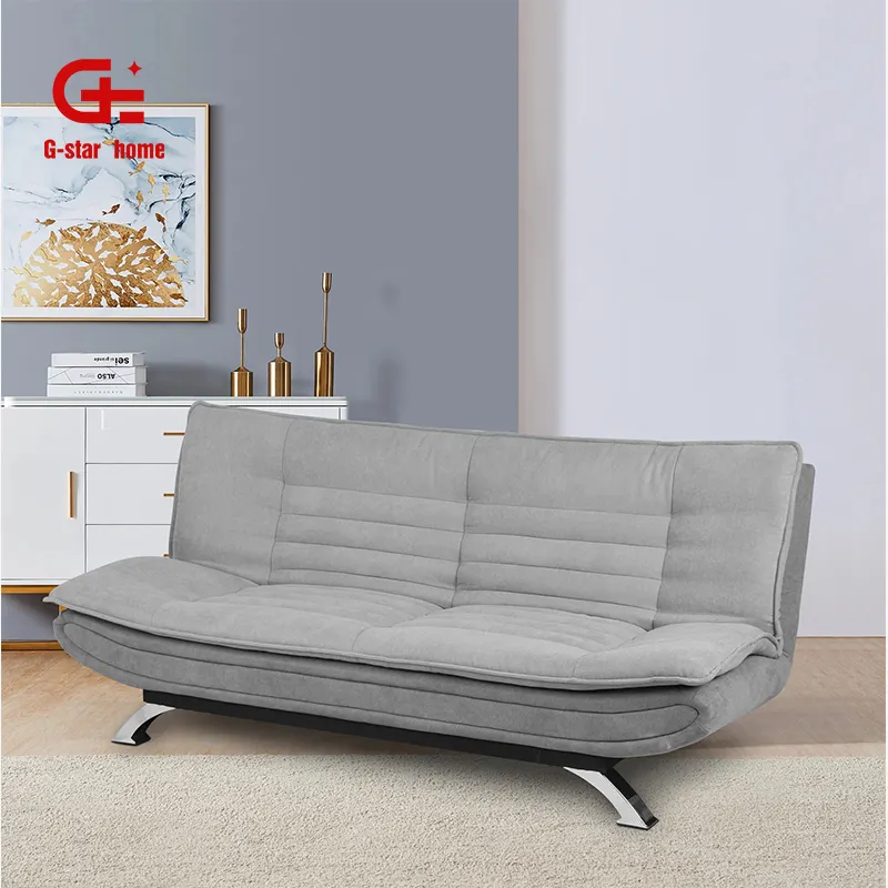 Gstar Mass Stock Metal Leg Grey Fabric Folding Sofa Bed
