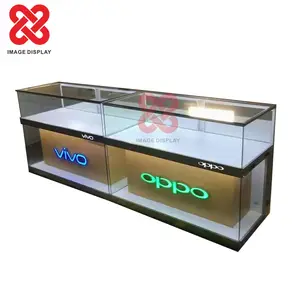 Display Ponsel Kelas Atas Ritel Menampilkan Lemari Pajangan Kaca Toko Ponsel OPPO/VIVO