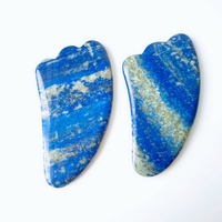 Planche de massage Gua Sha en forme de cœur DIY en Lapis Lazuli, Jade Rose et Améthyste