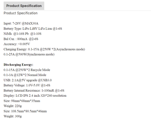 ToolkitRC M6D 미니 스마트 충전기 500W 15A DC 듀얼 채널 1-6S Lipo 배터리 드론 액세서리 전원 공급 장치 - Product Image 6