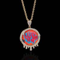 Nouveaux Blancs pour Sublimation Hip Hop Iced Out Diamond Personnalisé avec Photo Souvenir Pendentif Photo Collier