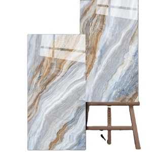 Sang trọng màu xám và vàng đá cẩm thạch tráng men gạch gốm Cầu Vồng Phong cách thiết kế nhiều kích thước bóng tường gạch lát sàn cho phòng khách - Product Image 1