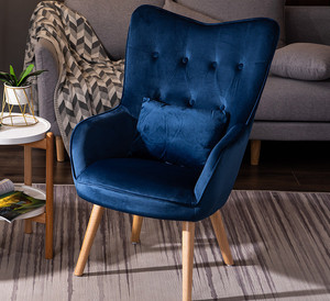 Diseño de moda Precio <span class=keywords><strong>barato</strong></span> sillón de tela Moderno <span class=keywords><strong>reclinable</strong></span> Sofá de ocio Silla sofá de pierna de madera para sala de estar - Product Image 4