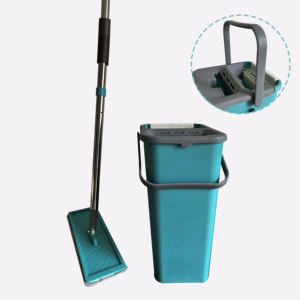 Juego de fregonas Turbo, almohadillas de fregona de microfibra reutilizables fáciles de limpiar con cubo de poste de acero, fregona plana, caja de Color para <span class=keywords><strong>Vileda</strong></span> - Product Image 2