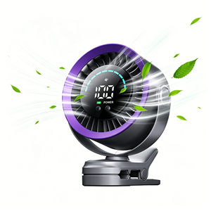 พัดลมหนีบแบบพกพาขนาดเล็ก 360 °   จอแสดงผล LED แบบหมุนได้, ปรับความเร็วได้ 100 ระดับ, เสียงรบกวนต่ำพิเศษ, ชาร์จผ่าน USB 3000 มิลลิแอมป์ - Product Image 1