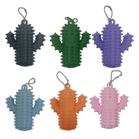 Mini porte-clés en silicone en forme de cactus, jouet de massage des points d'acupression, anti-stress portable, soulagement de la douleur pour l'extérieur
