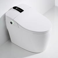 Bidet intelligent carré japonais en céramique - Capteur radar, siège chauffant, télécommande, à poser au sol, siphon en P, double chasse d'eau - Nouvelle Offre