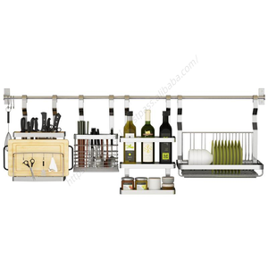 Étagère murale de rangement de cuisine en acier inoxydable EE138, égouttoir à vaisselle et support de rangement combiné, vente en gros - Product Image 1