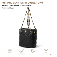 Sac à bandoulière en cuir véritable tendance matelassé avec chaîne et cordon de serrage, sac seau diamant pour femmes, idéal pour les soirées et les sorties en ville, sac personnalisé