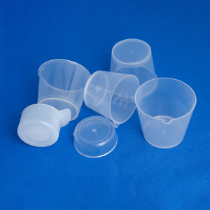 Embossed Measurement Personal Care Use Round PP Plastic Cup With Handle 100ml Diameter - Product Image 3