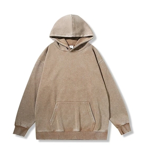HIC Sudadera con capucha de lana de peso pesado con logotipo personalizado Sudadera con capucha estampada de talla grande para hombre con bordado 3D para primavera - Product Image 4