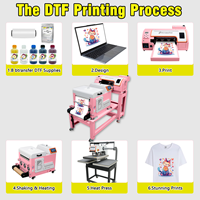 USA Nouveau Sécheur et Agitateur de Poudre Automatique 13 Pouces Rose pour Impression DTF, Impression de Rouleaux de Film de Transfert DTF