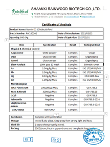 Poudre de cholecalciférol de qualité alimentaire, vitamine D3, poudre de vitamine D3 <span class=keywords><strong>soluble</strong></span> dans l'eau - Product Image 2