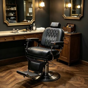 Fauteuil de barbier classique vintage, hydraulique, inclinable, robuste, pour salon et barbier - Product Image 3