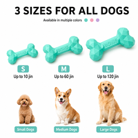 Jouet à mâcher pour chien en caoutchouc en forme d'os à grain diamanté, pour chiots et animaux de compagnie de petite et grande taille, durable, pour le nettoyage des dents