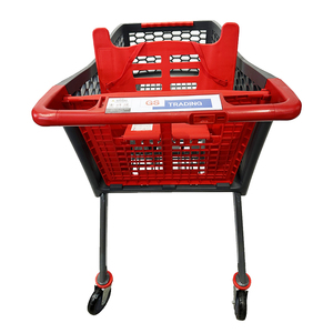Chariot de courses en plastique à plateforme haute luminosité avec roues en PU de 4 pouces, facile à transporter, pratique, non pliable, pour usage intérieur, 620x940x1000mm - Product Image 5