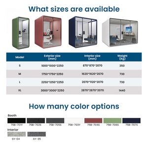 Cabines de bureau modulaires préfabriquées insonorisées pour réunions, fournies par le fabricant, pour l'intimité au bureau, installation intérieure - Product Image 2