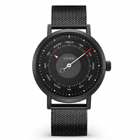 Montre de mode créative pour homme avec boussole, design à aiguille unique, bracelet en alliage et acier inoxydable, mouvement à quartz, étanche 30M