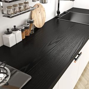 Papel Adhesivo Decorativo para Cocina con Diseño de <span class=keywords><strong>Madera</strong></span> Negra, <span class=keywords><strong>Vinilo</strong></span> PVC, Removible, Autoadhesivo, Ecológico, para Encimeras - Product Image 1