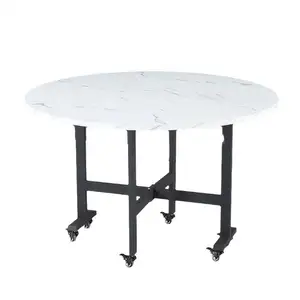 Mesa dobrável com estrutura de metal e tampo de mármore de design luxuoso moderno Mesas de jantar em tamanho pequeno e grande