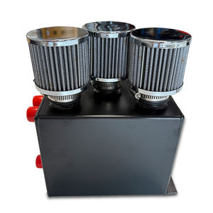 GT Schwarze Aluminium-Ölabscheider mit 6 X 10 Zoll Männlichen Anschlüssen <span class=keywords><strong>3</strong></span> X Entlüftungsfilter Kompatibel mit Honda Civic/Integra Motoren - Product Image 3