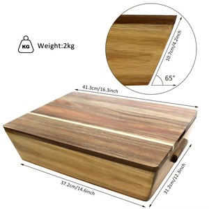 กล่องขนมปังไม้ไผ่ซินหานเหอ 41.3x37.2x31.2 ซม. พร้อมฝาปิด ภาชนะเก็บของสำหรับใช้ในครัว - Product Image 1