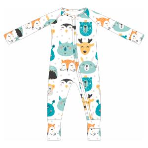 Vêtements pour bébé nouveau-né en bambou et élasthanne personnalisés, pyjama, body, grenouillère, combinaison, fermeture éclair, une pièce, tout-petit, antidérapant, pyjama - Product Image 6
