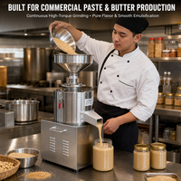 Machine commerciale en acier inoxydable pour le broyage du beurre de cacahuète, petite machine à fabriquer des pâtes de noix, production de beurre de sésame et d'amande pour les commerces