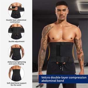 Ceinture de gymnastique pour hommes Perte de poids Fitness Sauna <span class=keywords><strong>Waist</strong></span> Trainer Colombia Body Shaper Corset Sweat Belt <span class=keywords><strong>Waist</strong></span> Trainer avec sangles - Product Image 4