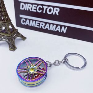 Wheel Rims Keychain Car Wheel Hub Keyring Zinc Alloy Key Chain Wheel Rim With Brake <b>Discs</b> Car Key Pendant - Product Image 3