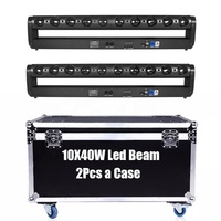 2Pcs a Case 10X40W Led Beam Line Batten Moving Head Light Zoom RGBW 4 IN 1 Led Wash Stage Lighting DJ Disco Lamp