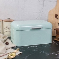Boîte de rangement pour desserts de grande capacité, boîte de rangement pour pain, boîte à pain en fer pour la cuisine, boulangerie, avec couvercle à charnières