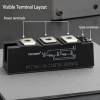 Module Thyristor TECHSEM 82A 1800V, Redresseur SCR Semi-conducteur MTC500A-Z13, Montage sur Châssis, Alimentation pour Variateurs de Moteur AC/DC et Onduleurs PWM