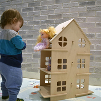 Meuble de rangement en bois pour maison de poupée, étagères de rangement pour jouets, bibliothèque, meubles de salon et de chambre, design minimaliste durable