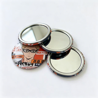 Miroir de poche mini à rabat en alliage de zinc écologique avec logo personnalisé pour cadeaux promotionnels et de bienvenue, idéal pour le maquillage