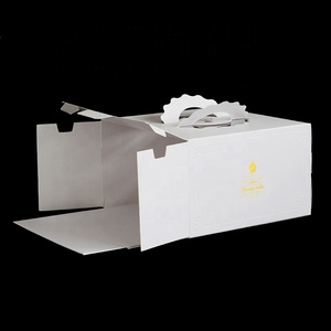 Großhandel Luxuriöse 6 <span class=keywords><strong>8</strong></span> 10 12 Zoll Weiße Hochzeitstortenbox mit Griff Individuell Bedruckte Lebensmittelechte Geburtstags-Papiertortenboxen - Product Image 5