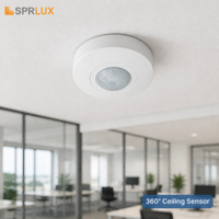 Détecteur de mouvement infrarouge miniature pour plafond, détection 6M, angle de détection 360°, étanche IP20, 1200W pour éclairage intérieur/extérieur