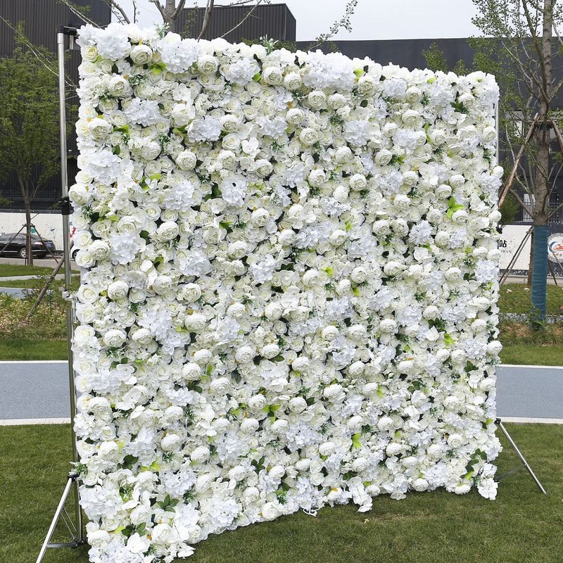 Summer Flowers Wall Artificial White Rose