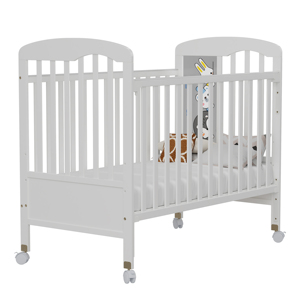 Modern Wooden Baby <strong>Cot</strong> Bed with <strong>Cot</strong> Top Changer 2-in-1 Crib &amp; Toddler Bed for Bedroom or Hotel Use <strong>Oak</strong> &amp; White - Product Image 5