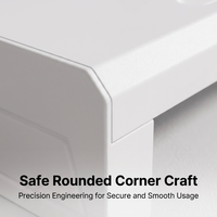 Elegante Soporte Elevador de Monitor de Metal Blanco de 550 mm, Organizador Tecnológico Moderno para iMac y Espacio de Trabajo Profesional