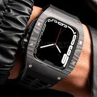 핫 세일 준비 럭셔리 탄소 섬유 스마트 시계 케이스 애플 시계 Iwatch 44mm 45mm 시리즈 6 7 SE