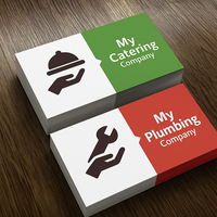 Cartes de visite professionnelles en carton noir de luxe avec dorure à chaud et bords dorés, logo personnalisé imprimé