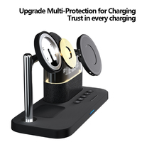 Station de charge sans fil magnétique 3 en 1 pour iPhone 15/14/13/12/Apple Watch9/8/7/6/5/4/3/2/1/SE/Ultra Alarm accessoires d'éclairage