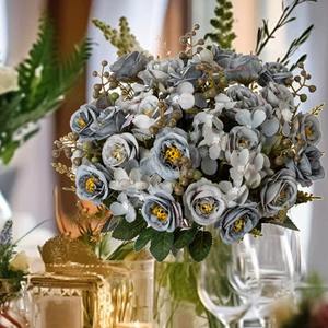 <span class=keywords><strong>Bouquet</strong></span> de roses <span class=keywords><strong>artificielles</strong></span> réalistes faites à la main pour la décoration de la table à manger à la maison, arrangement floral pour Thanksgiving et la remise <span class=keywords><strong>des</strong></span> diplômes - Product Image 3