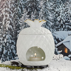 YS Portavelas de Cerámica Hecho a Mano con Forma de Piña, Quemador de Cera, Difusor de Aceites Esenciales, Decoración Navideña para el Hogar - Product Image 3