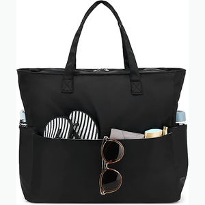 Échantillon gratuit, sac fourre-tout en toile naturel en gros, logo imprimé, sac fourre-tout en toile vierge, couleur unie, blanc, sac fourre-tout en toile personnalisé - Product Image 3