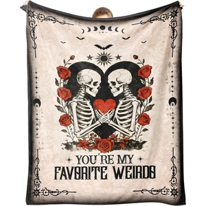 Halloween Skeleton Ghost Flannel <b>Blanket</b> Throw <b>Blanket</b> Nap <b>Blanket</b> Party Decor Horror Gift Wholesale Machine Washable YH-MT-117 - Product Image 4