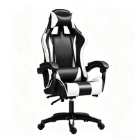 Chaise de bureau de style course automobile avec roulettes, couleur personnalisée, réglable en hauteur, dossier haut, inclinaison supérieure