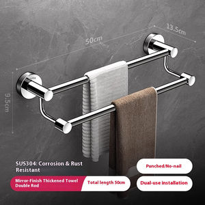 Estante de Baño de Acero de Una o Dos Niveles de Alta Calidad, Diseño Moderno, Montado en la Pared, para Uso en Hoteles y Apartamentos, Popular de Doble Capa, 50 cm - Product Image 6